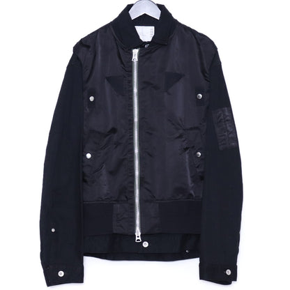 SACAI 22AW Nylon Twill Mix Blouson Jacket Black Size 2