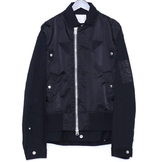 SACAI 22AW Nylon Twill Mix Blouson Jacket Black Size 2
