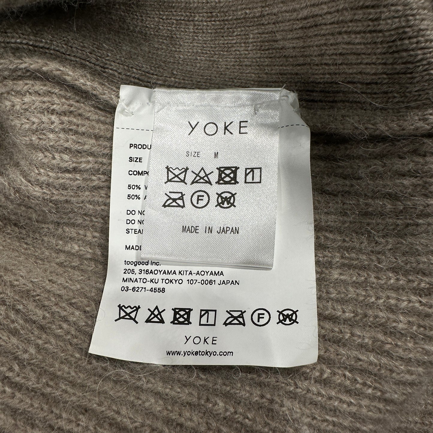 YOKE 19AW Beige Alpaca Wool Crewneck Knit Sweater Size M