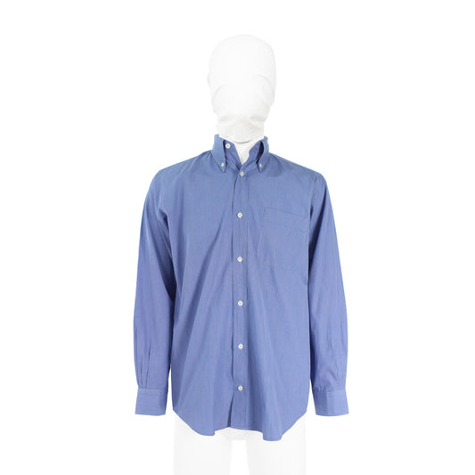 HERMES Cotton Long Sleeve Shirt Blue Size 40