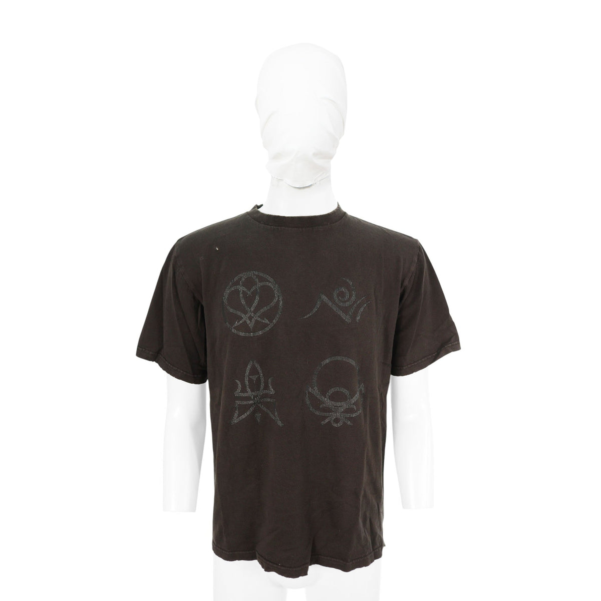 NUMBER (N)INE Cotton T-Shirt Dark Brown Faded Size 4