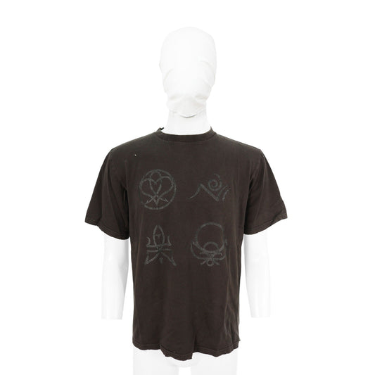 NUMBER (N)INE Cotton T-Shirt Dark Brown Faded Size 4
