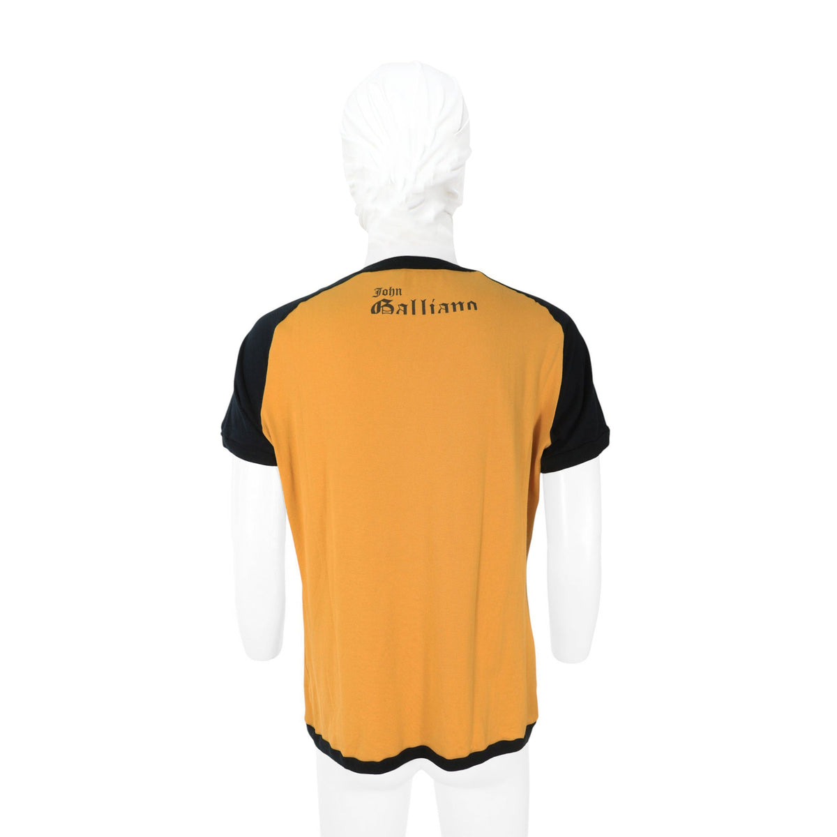 JOHNGALLIANO Stretch Cotton T-Shirt Yellow Black Size XL
