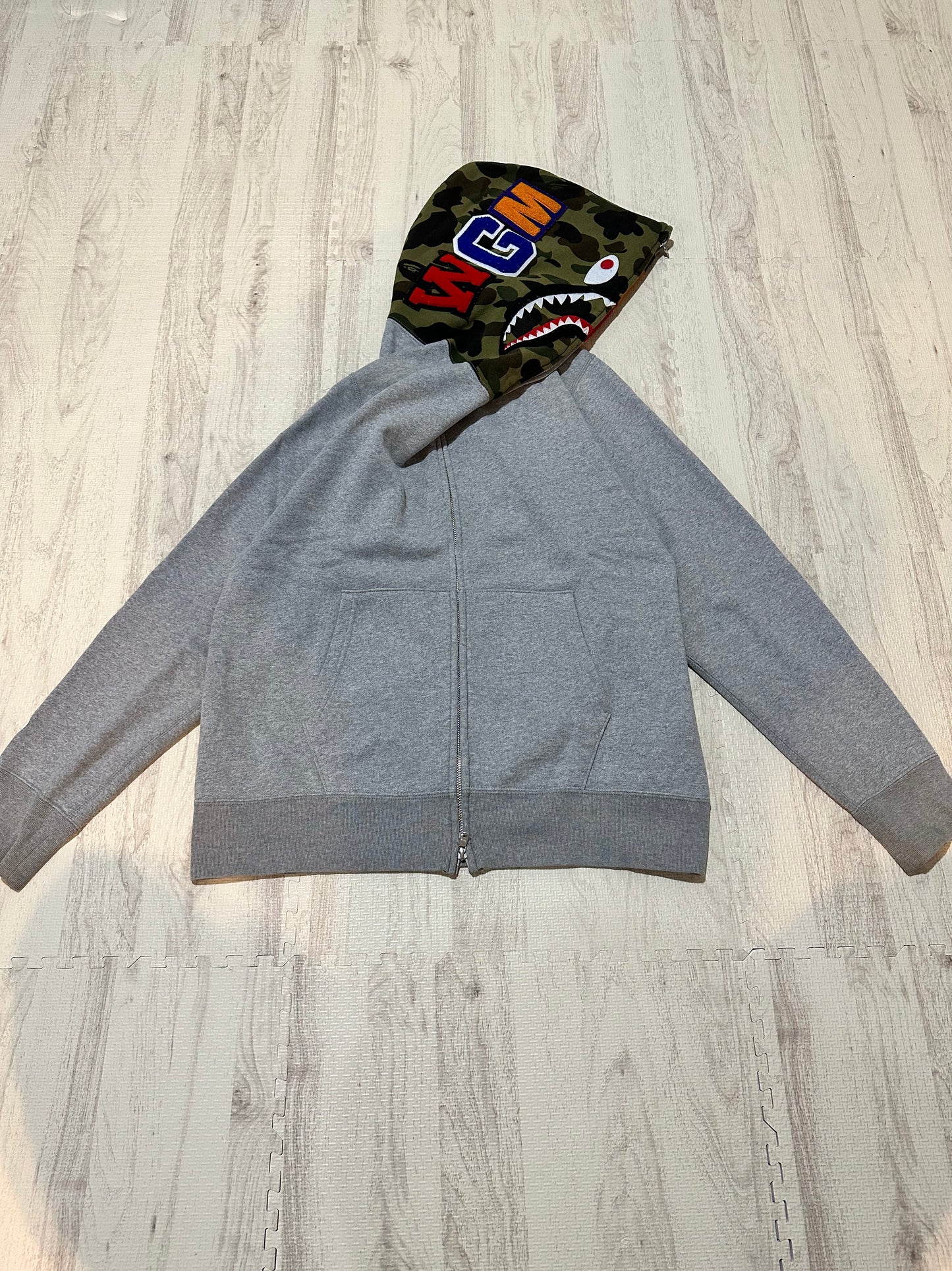 Bape - BAPE BY A BATHING APE CrazyFace Full Zip Hoody Gray Size L