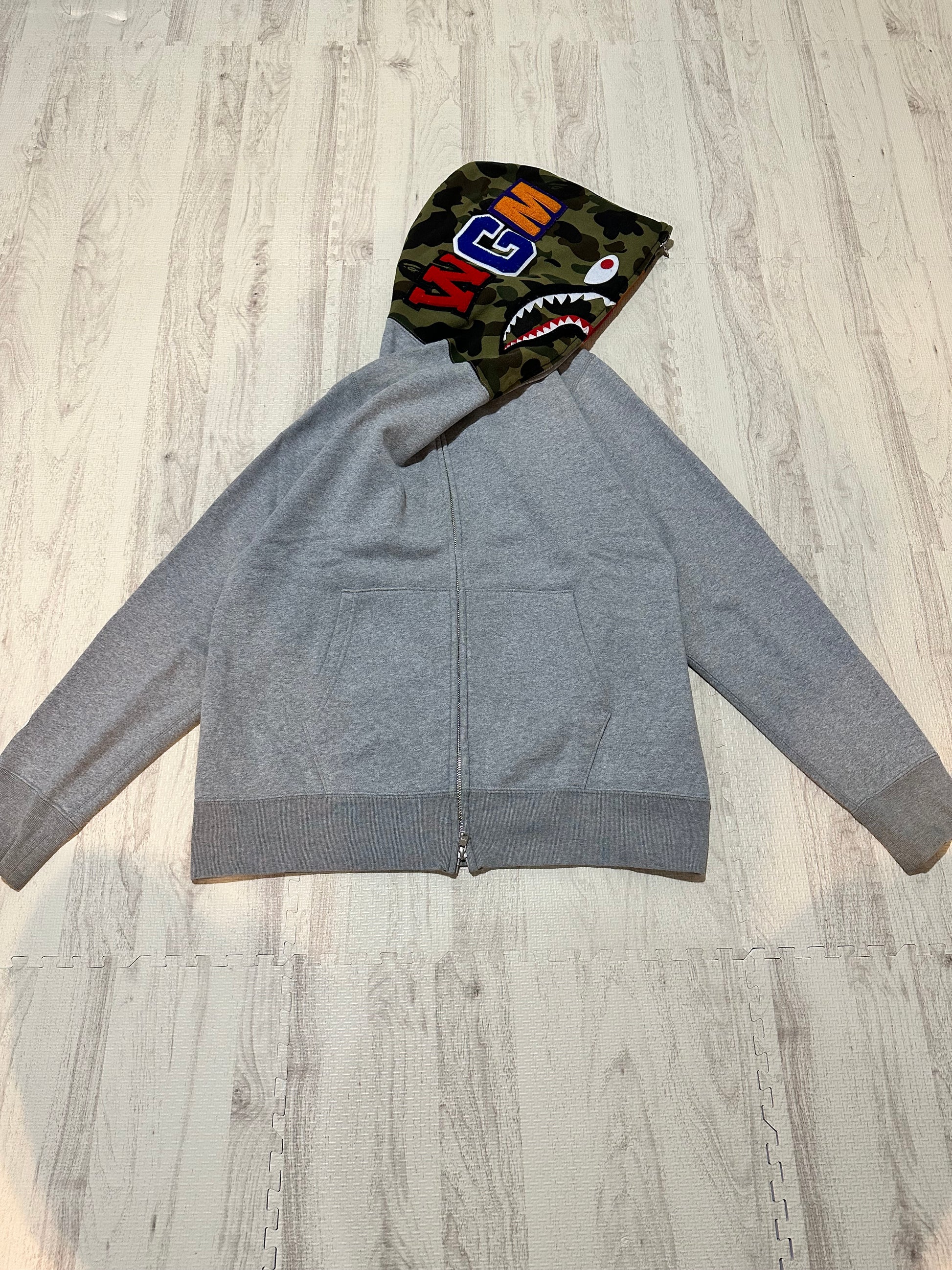 Bape - BAPE BY A BATHING APE CrazyFace Full Zip Hoody Gray Size L