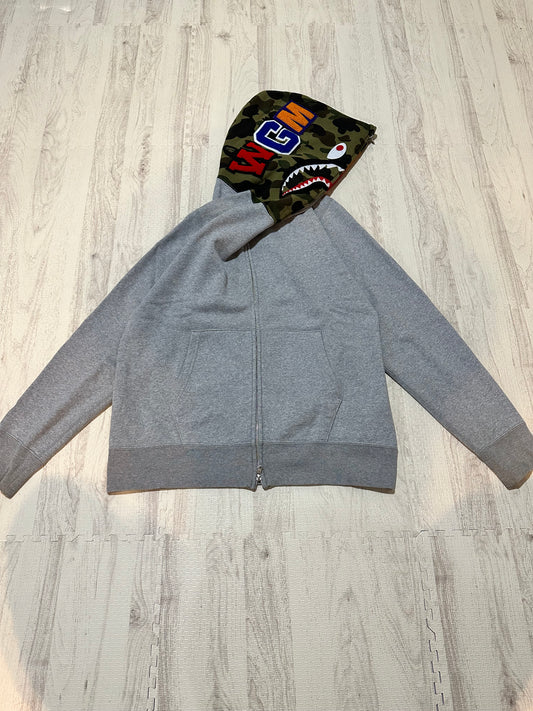 Bape - BAPE BY A BATHING APE CrazyFace Full Zip Hoody Gray Size L