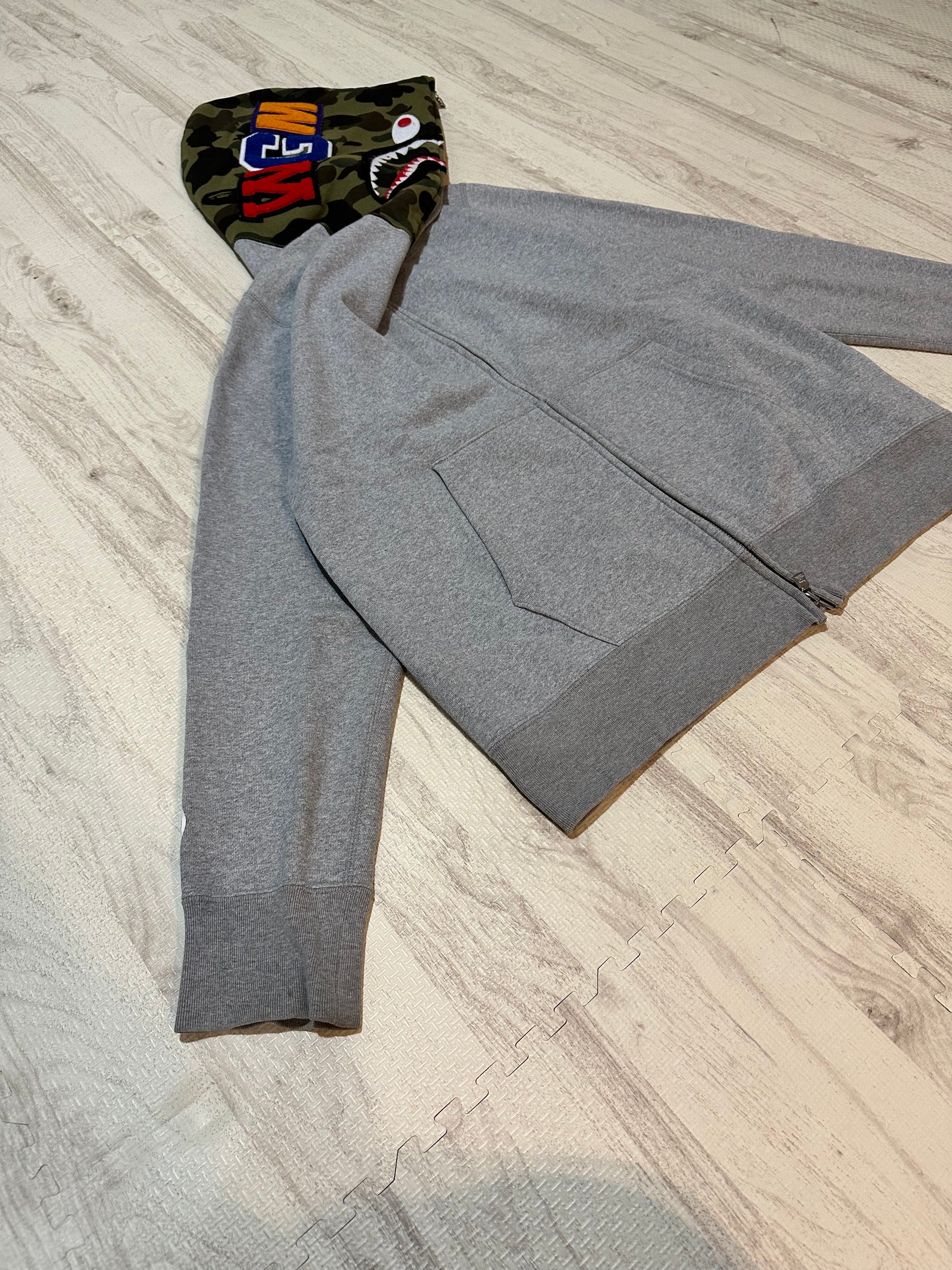 Bape - BAPE BY A BATHING APE CrazyFace Full Zip Hoody Gray Size L