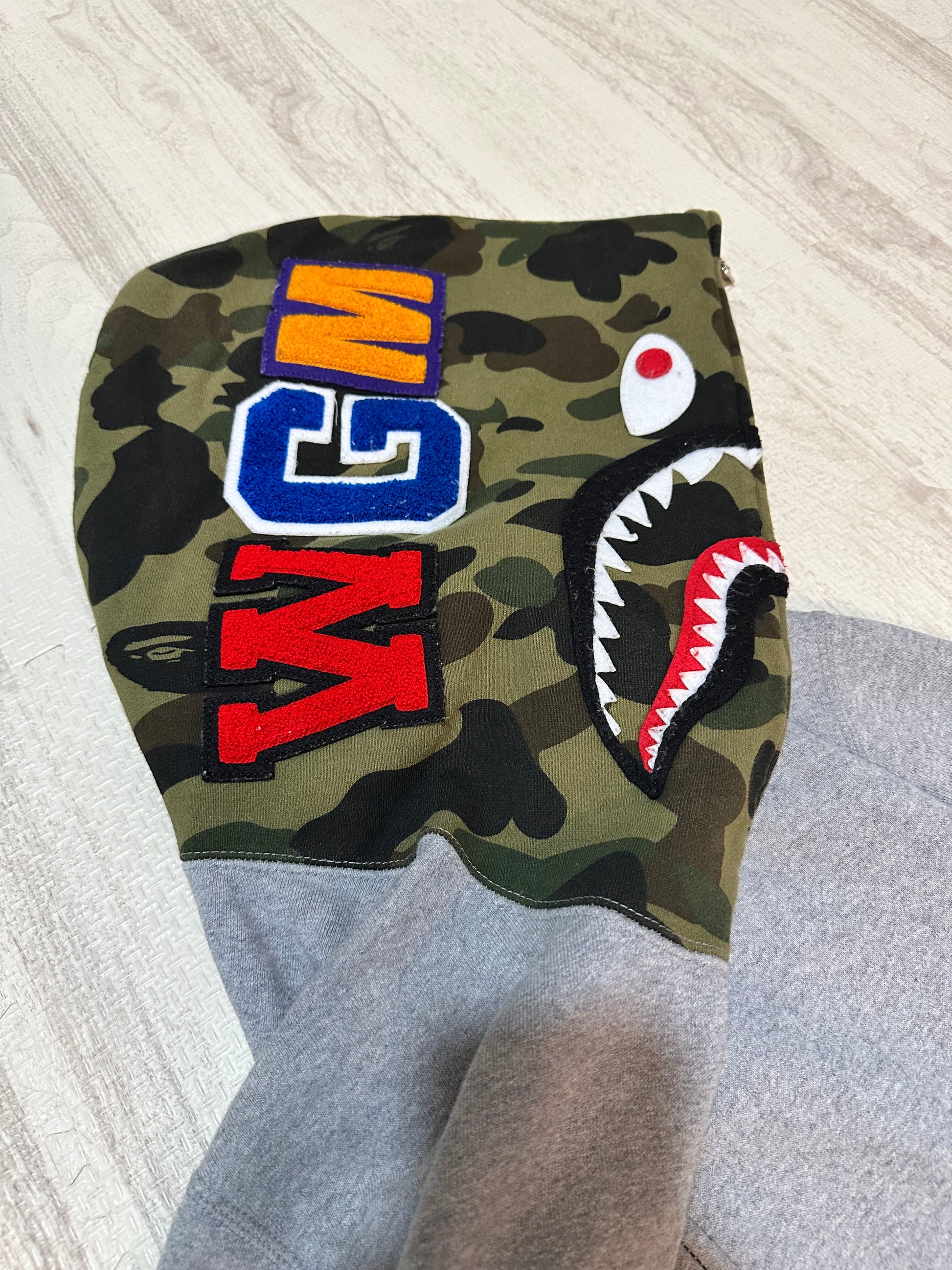 Bape - BAPE BY A BATHING APE CrazyFace Full Zip Hoody Gray Size L