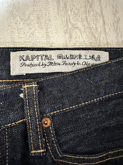 Vintage Kapital Bottoms - KAPITAL Mitu Factory Denim Pants Black Size 27 - Authentic Archive