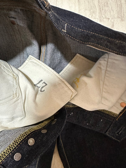 Vintage Kapital Bottoms - KAPITAL Mitu Factory Denim Pants Black Size 27 - Authentic Archive