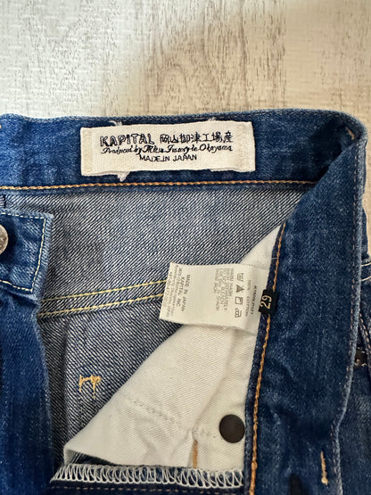 Vintage Kapital Bottoms - KAPITAL 14oz Denim 5p Flare Pants Blue Size 29 - Authentic Archive