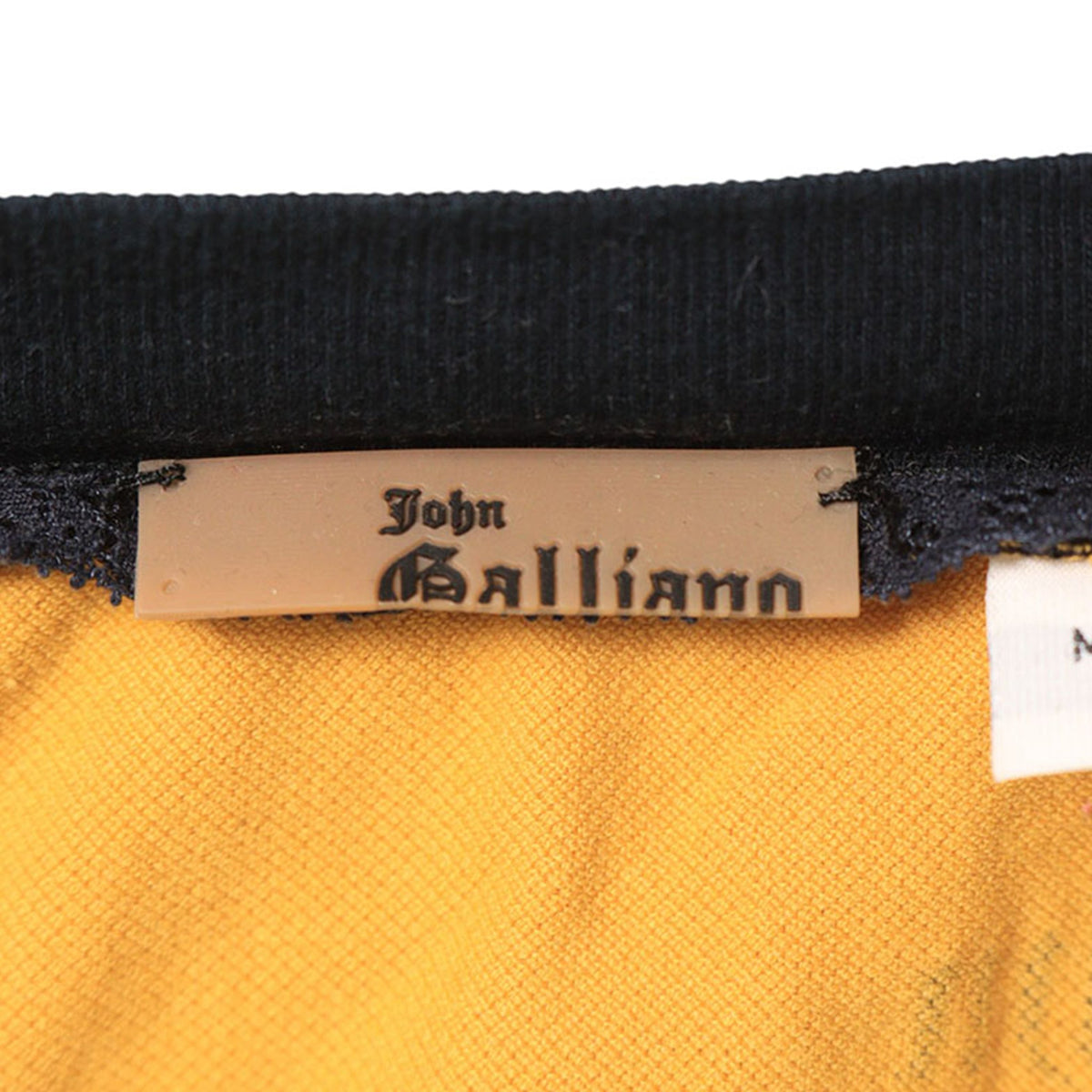 JOHNGALLIANO Stretch Cotton T-Shirt Yellow Black Size XL