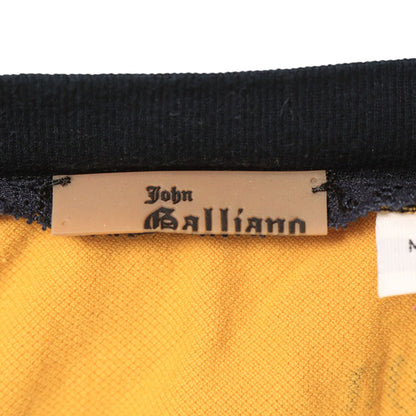 JOHNGALLIANO Stretch Cotton T-Shirt Yellow Black Size XL