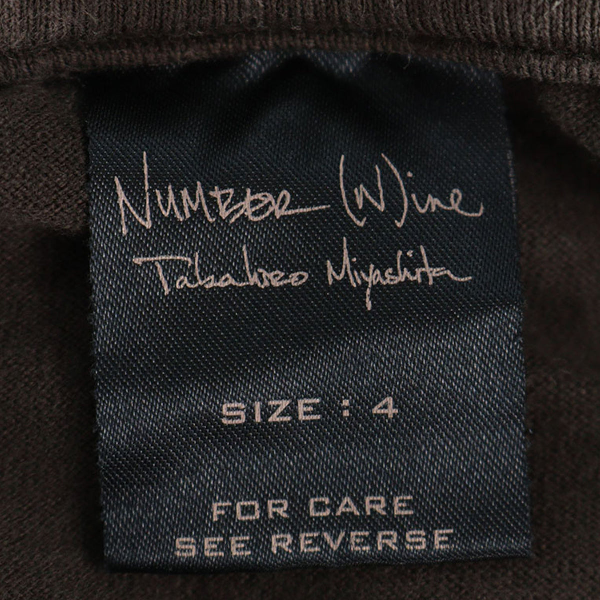 NUMBER (N)INE Cotton T-Shirt Dark Brown Faded Size 4