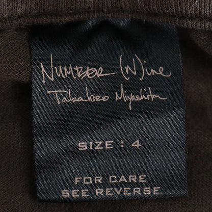 NUMBER (N)INE Cotton T-Shirt Dark Brown Faded Size 4