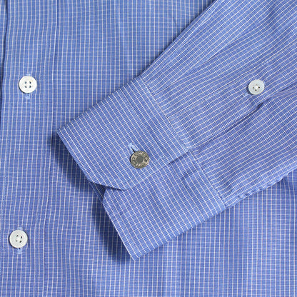 HERMES Cotton Long Sleeve Shirt Blue Size 40