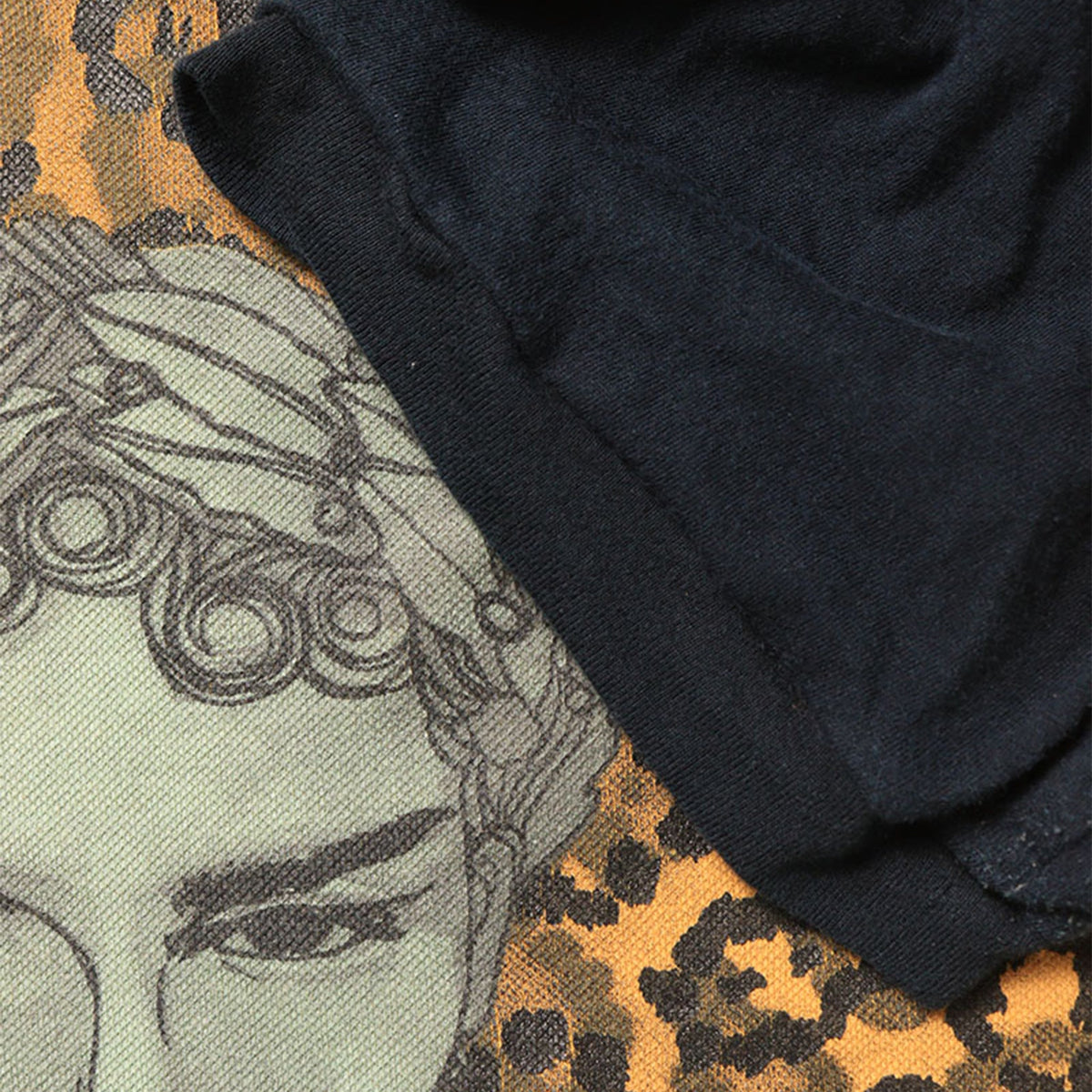 JOHNGALLIANO Stretch Cotton T-Shirt Yellow Black Size XL