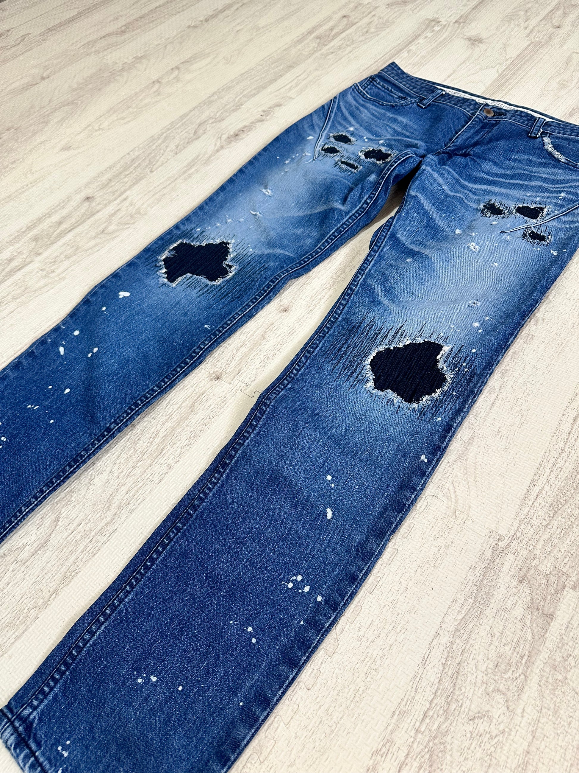 Number (N)ine - n(n) BY NUMBER (N)INE Grunge Denim Pants Indigo Size 3