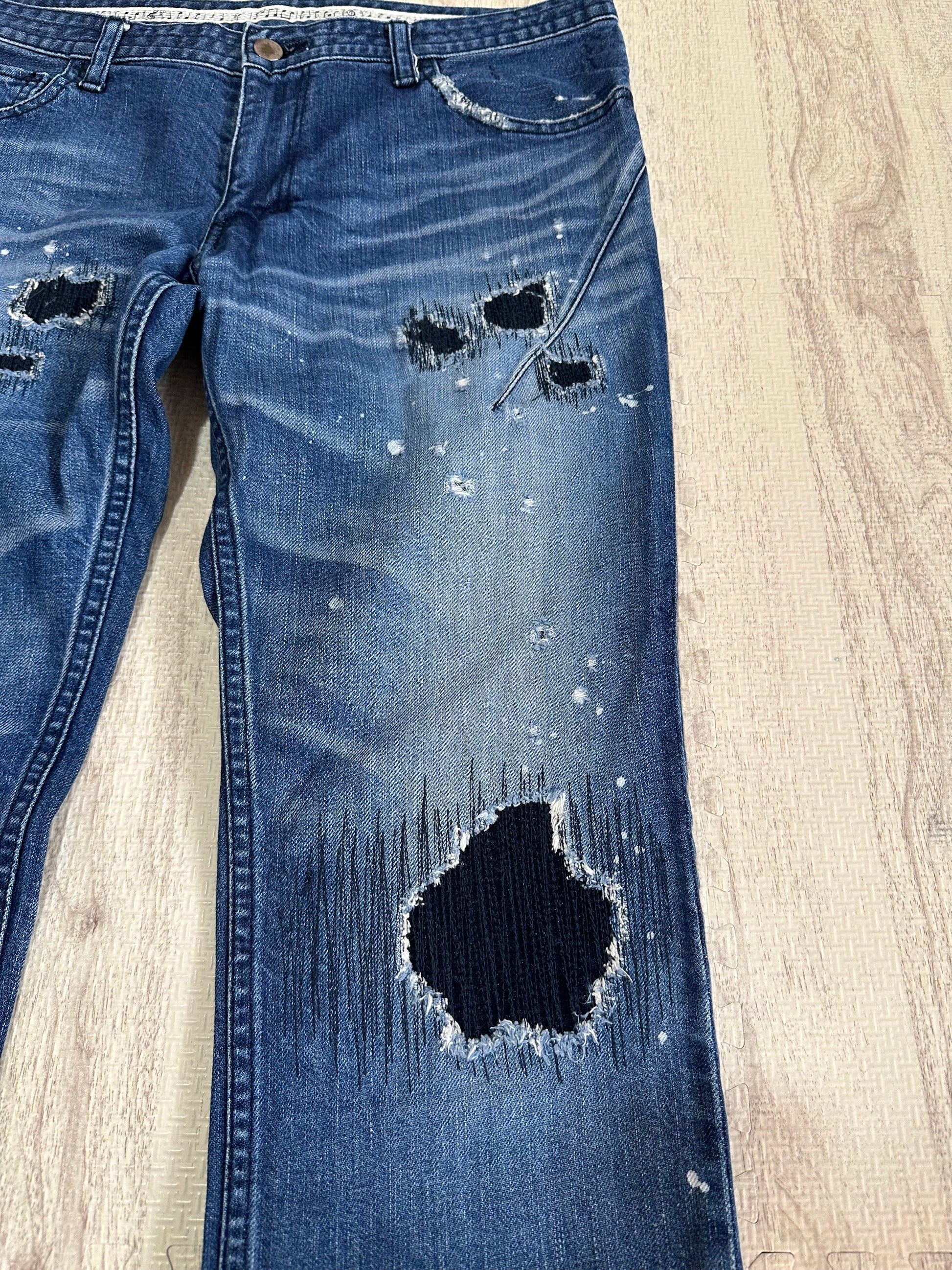 Number (N)ine - n(n) BY NUMBER (N)INE Grunge Denim Pants Indigo Size 3