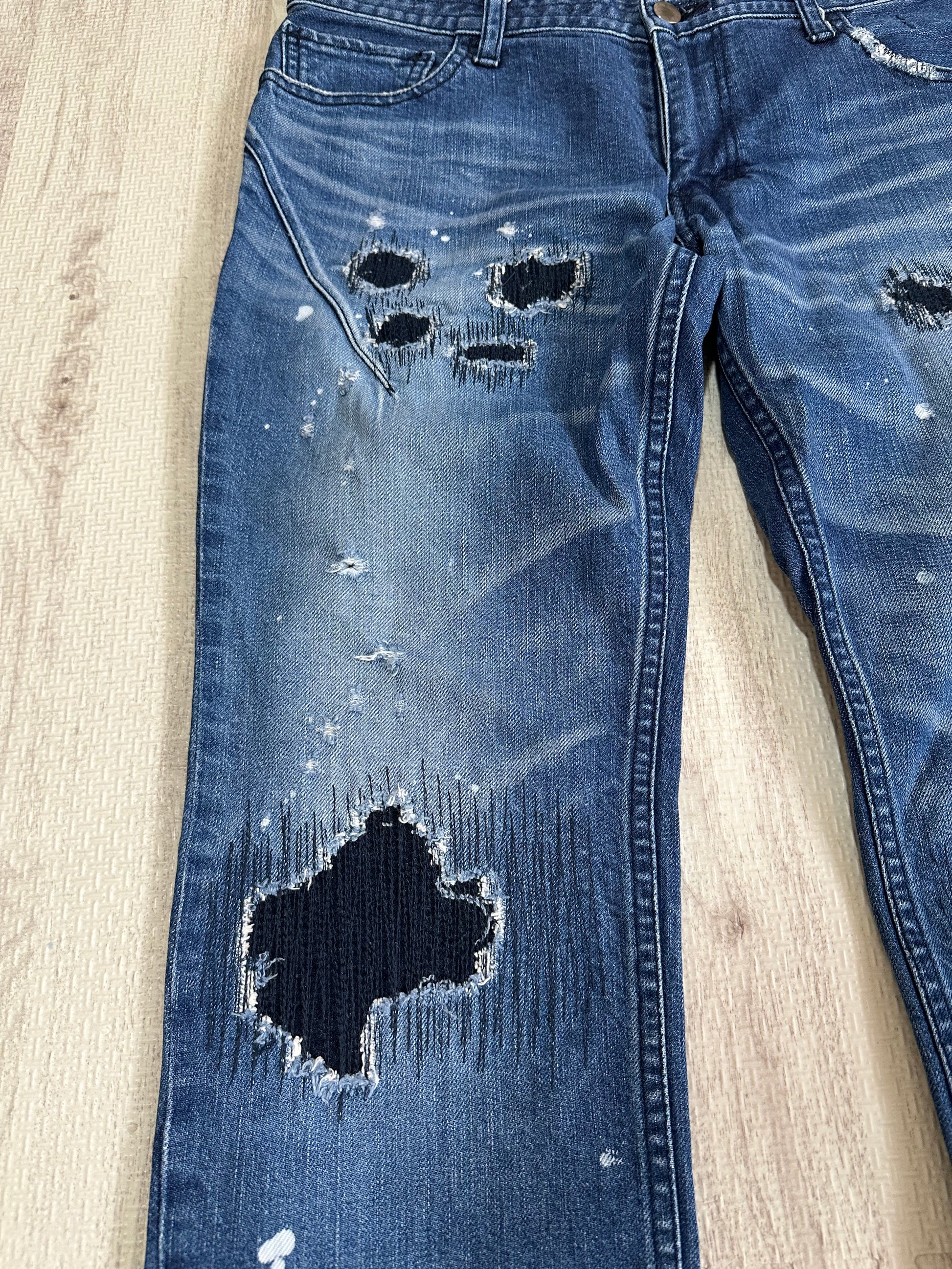 Number (N)ine - n(n) BY NUMBER (N)INE Grunge Denim Pants Indigo Size 3