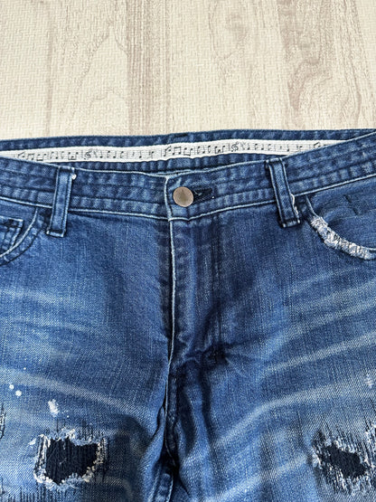 Vintage Number (N)ine Bottoms - n(n) BY NUMBER (N)INE Grunge Denim Pants Indigo Size 3 - Authentic Archive