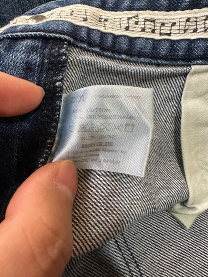 Vintage Number (N)ine Bottoms - n(n) BY NUMBER (N)INE Grunge Denim Pants Indigo Size 3 - Authentic Archive