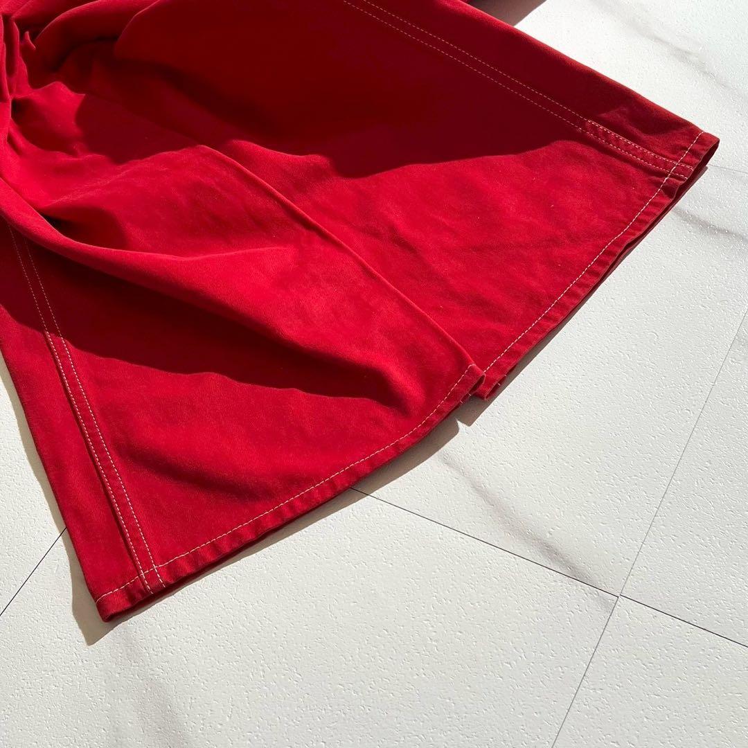 Vintage Issey Miyake Bottoms - ISSEY MIYAKE MEN 14AW Overalls Cotton Red Size 3 - Authentic Archive