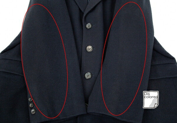 Papas Wool Long Chester Coat Navy Size L48