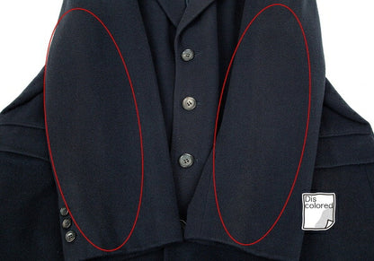 Papas Wool Long Chester Coat Navy Size L48