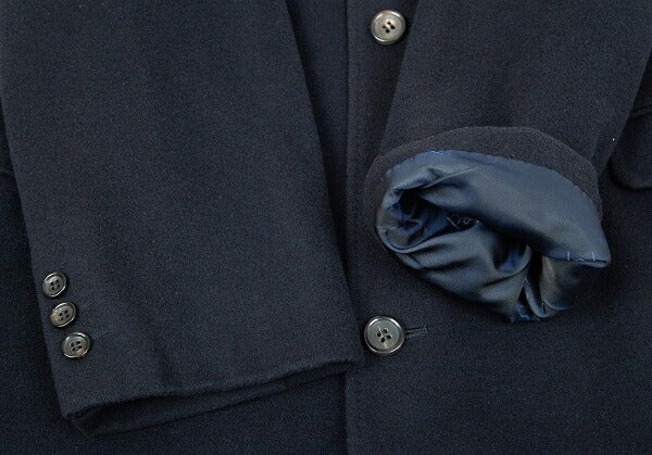 Papas Wool Long Chester Coat Navy Size L48