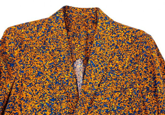 ISSEY MIYAKE MEN Lyocell Marble Print Jacket Orange Size 2