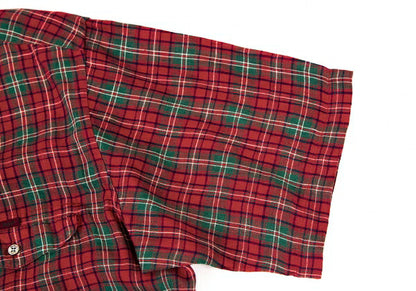 Papas Linen Check BD Shirt Red/Green Size L