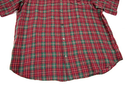 Papas Linen Check BD Shirt Red/Green Size L