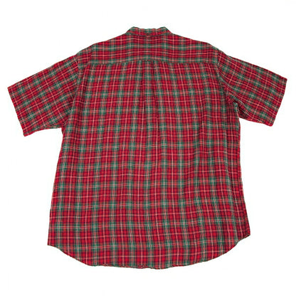 Papas Linen Check BD Shirt Red/Green Size L
