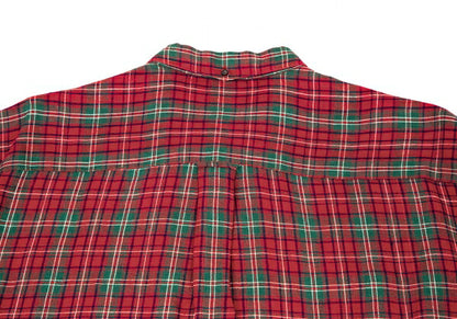 Papas Linen Check BD Shirt Red/Green Size L