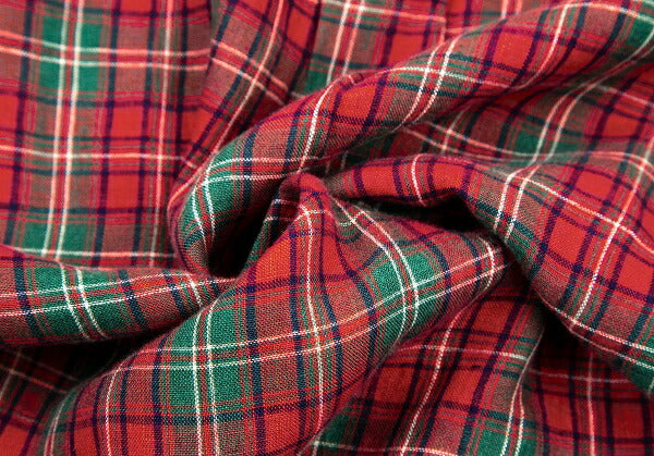 Papas Linen Check BD Shirt Red/Green Size L