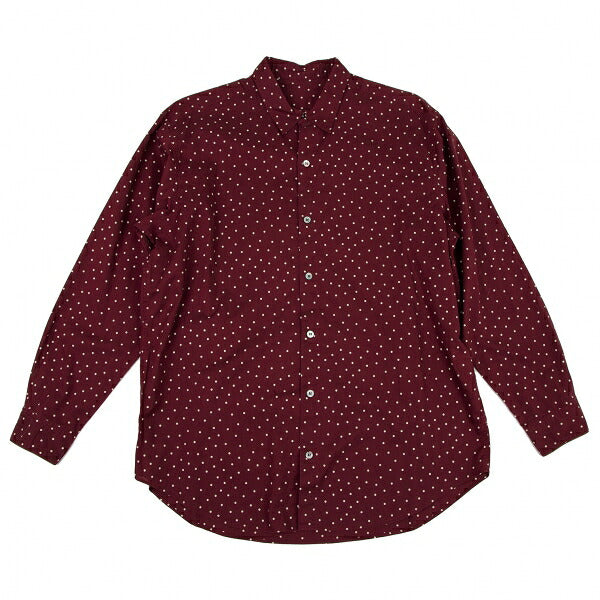 Papas Cotton Dot Long Sleeve Shirt Bordeaux Size M