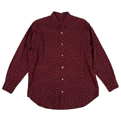 Papas Cotton Dot Long Sleeve Shirt Bordeaux Size M