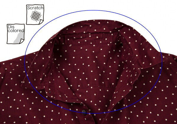 Papas Cotton Dot Long Sleeve Shirt Bordeaux Size M