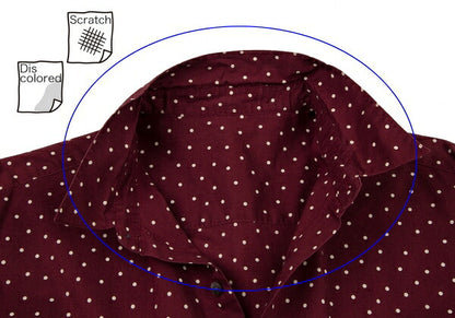Papas Cotton Dot Long Sleeve Shirt Bordeaux Size M