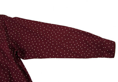 Papas Cotton Dot Long Sleeve Shirt Bordeaux Size M