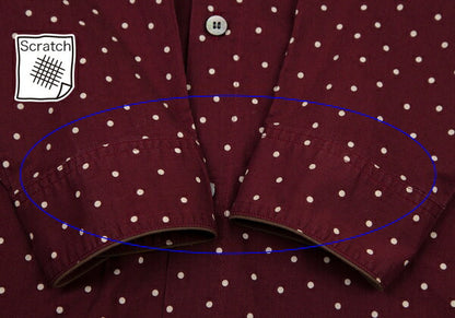 Papas Cotton Dot Long Sleeve Shirt Bordeaux Size M