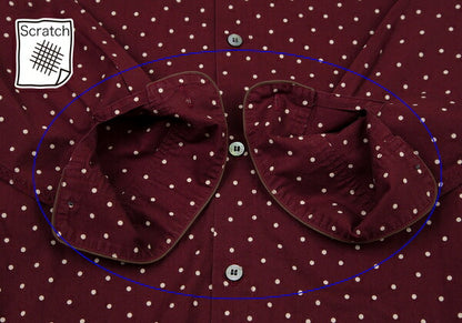 Papas Cotton Dot Long Sleeve Shirt Bordeaux Size M