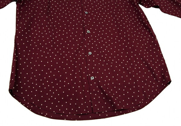 Papas Cotton Dot Long Sleeve Shirt Bordeaux Size M