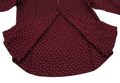 Papas Cotton Dot Long Sleeve Shirt Bordeaux Size M