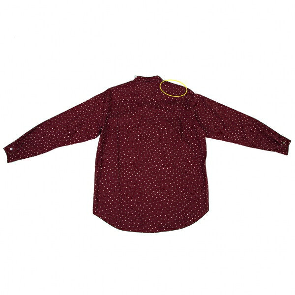 Papas Cotton Dot Long Sleeve Shirt Bordeaux Size M