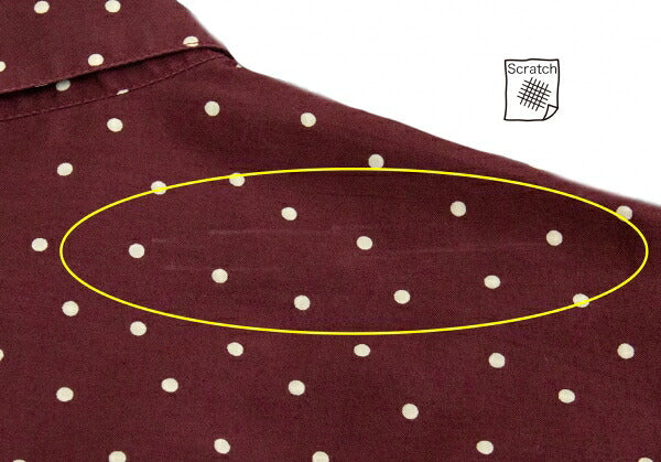 Papas Cotton Dot Long Sleeve Shirt Bordeaux Size M