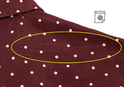 Papas Cotton Dot Long Sleeve Shirt Bordeaux Size M