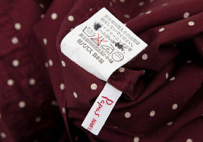 Papas Cotton Dot Long Sleeve Shirt Bordeaux Size M