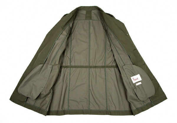 Papas Cotton 'P' Emb. Drawstring Long Jacket Olive Size 50L